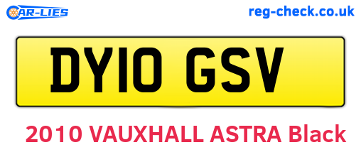 DY10GSV are the vehicle registration plates.