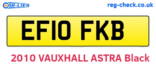EF10FKB are the vehicle registration plates.