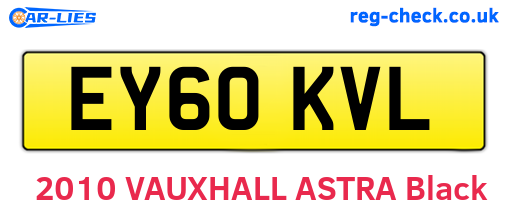 EY60KVL are the vehicle registration plates.