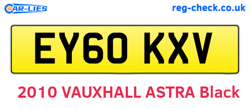 EY60KXV are the vehicle registration plates.