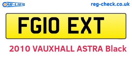 FG10EXT are the vehicle registration plates.