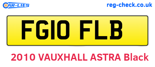 FG10FLB are the vehicle registration plates.