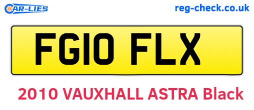 FG10FLX are the vehicle registration plates.
