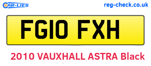 FG10FXH are the vehicle registration plates.
