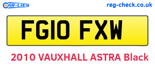 FG10FXW are the vehicle registration plates.
