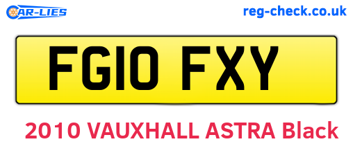 FG10FXY are the vehicle registration plates.