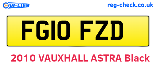 FG10FZD are the vehicle registration plates.