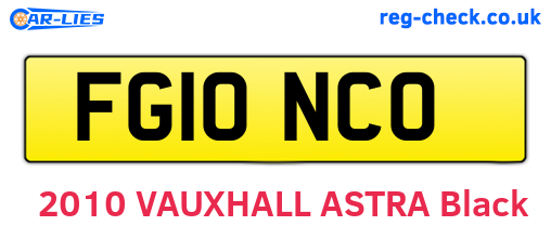 FG10NCO are the vehicle registration plates.