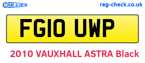 FG10UWP are the vehicle registration plates.