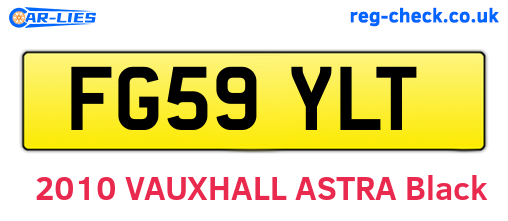 FG59YLT are the vehicle registration plates.
