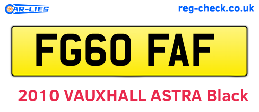 FG60FAF are the vehicle registration plates.