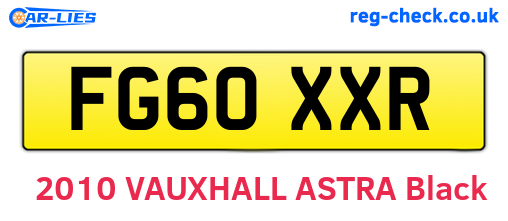 FG60XXR are the vehicle registration plates.