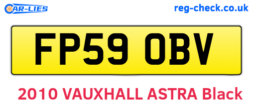FP59OBV are the vehicle registration plates.