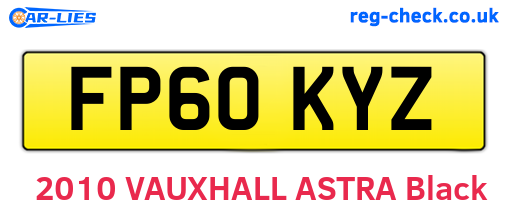 FP60KYZ are the vehicle registration plates.