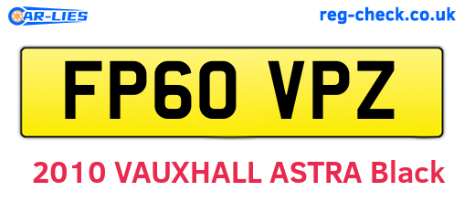FP60VPZ are the vehicle registration plates.