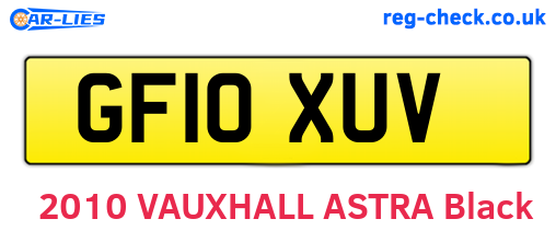 GF10XUV are the vehicle registration plates.
