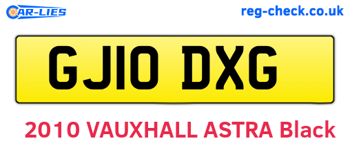 GJ10DXG are the vehicle registration plates.