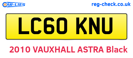 LC60KNU are the vehicle registration plates.
