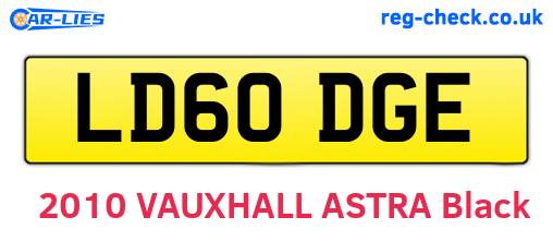 LD60DGE are the vehicle registration plates.