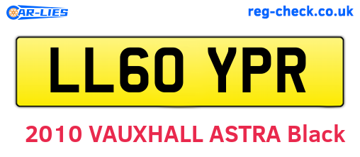 LL60YPR are the vehicle registration plates.