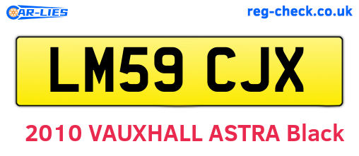 LM59CJX are the vehicle registration plates.