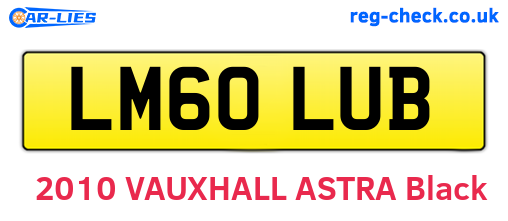 LM60LUB are the vehicle registration plates.