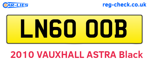 LN60OOB are the vehicle registration plates.