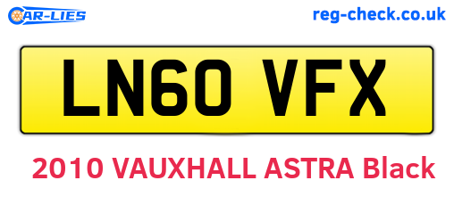 LN60VFX are the vehicle registration plates.