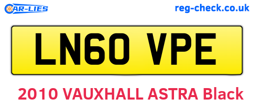 LN60VPE are the vehicle registration plates.