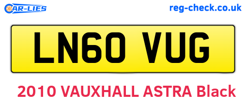 LN60VUG are the vehicle registration plates.