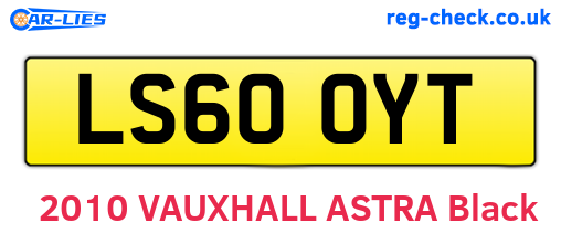 LS60OYT are the vehicle registration plates.