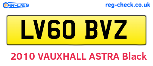 LV60BVZ are the vehicle registration plates.