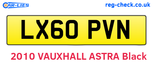 LX60PVN are the vehicle registration plates.