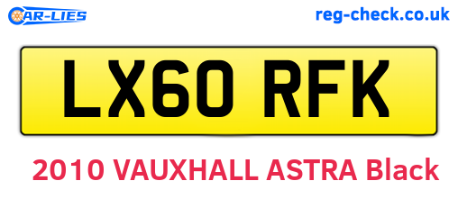 LX60RFK are the vehicle registration plates.