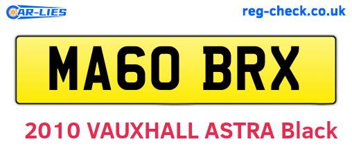 MA60BRX are the vehicle registration plates.