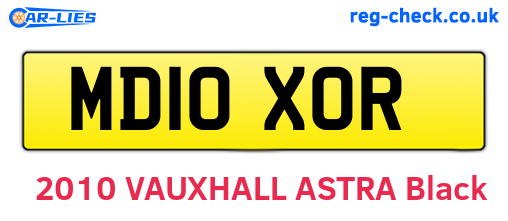 MD10XOR are the vehicle registration plates.
