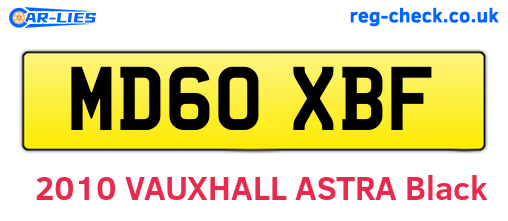 MD60XBF are the vehicle registration plates.