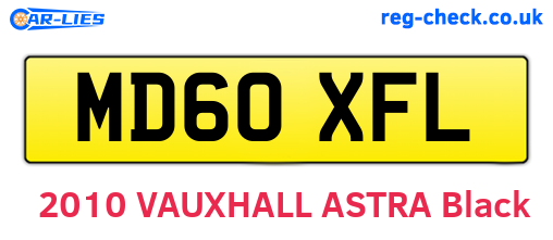 MD60XFL are the vehicle registration plates.