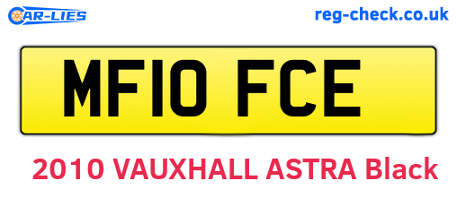 MF10FCE are the vehicle registration plates.