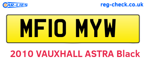 MF10MYW are the vehicle registration plates.