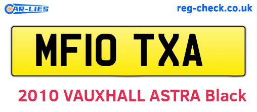 MF10TXA are the vehicle registration plates.