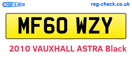 MF60WZY are the vehicle registration plates.