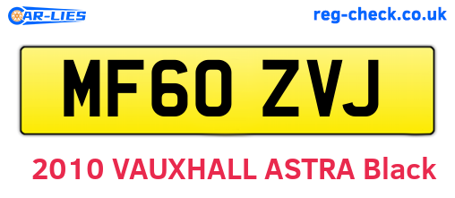 MF60ZVJ are the vehicle registration plates.
