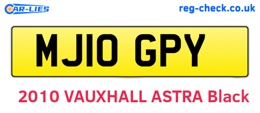 MJ10GPY are the vehicle registration plates.