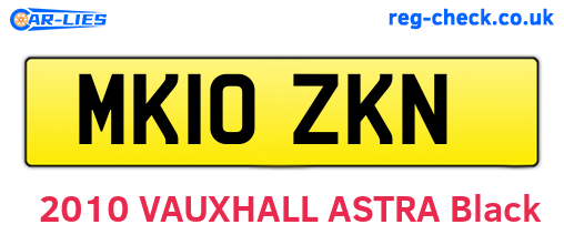 MK10ZKN are the vehicle registration plates.