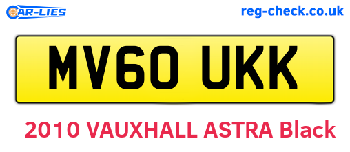 MV60UKK are the vehicle registration plates.