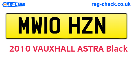 MW10HZN are the vehicle registration plates.