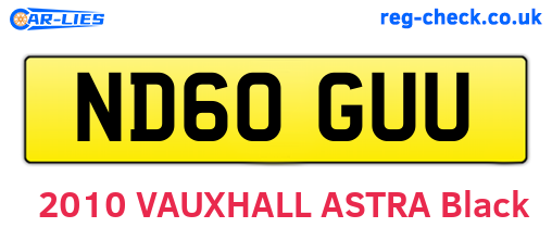 ND60GUU are the vehicle registration plates.