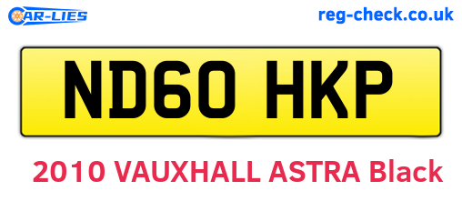 ND60HKP are the vehicle registration plates.