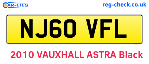 NJ60VFL are the vehicle registration plates.